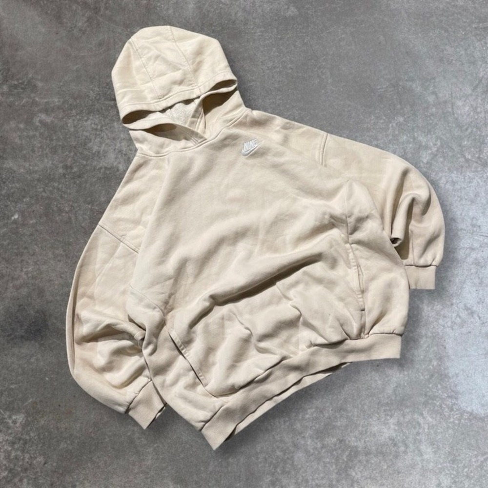 Nike Mens Beige Pullover Hoodie Sweatshirt Long Sleeve Casual Size L